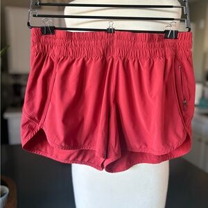 Lululemon Red Track That Shorts. Size 10.  Worn, in good condition.